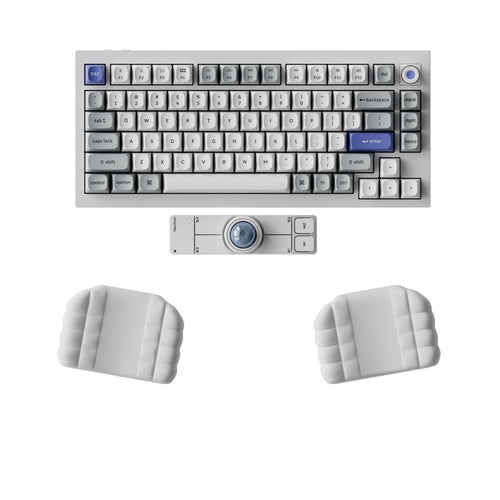 Keychron Nape Pro Dedicated Palm Rest in White used beside a keyboard