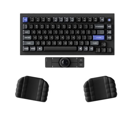 Keychron Nape Pro Dedicated Palm Rest in Black used beside a keyboard