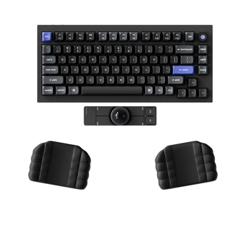 Keychron Nape Pro Dedicated Palm Rest in Black used beside a keyboard