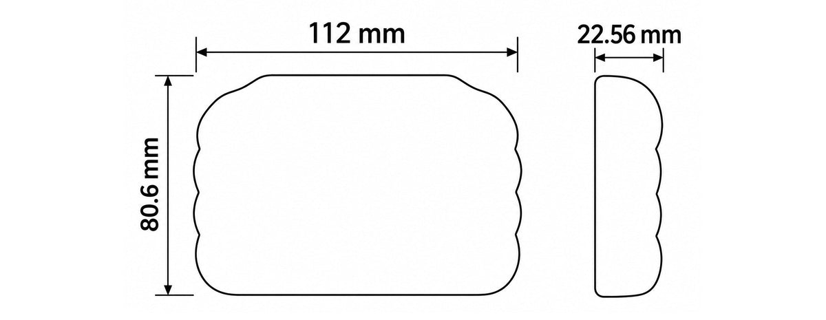 Size dimensions of the Nape Pro Dedicated Palm Rest