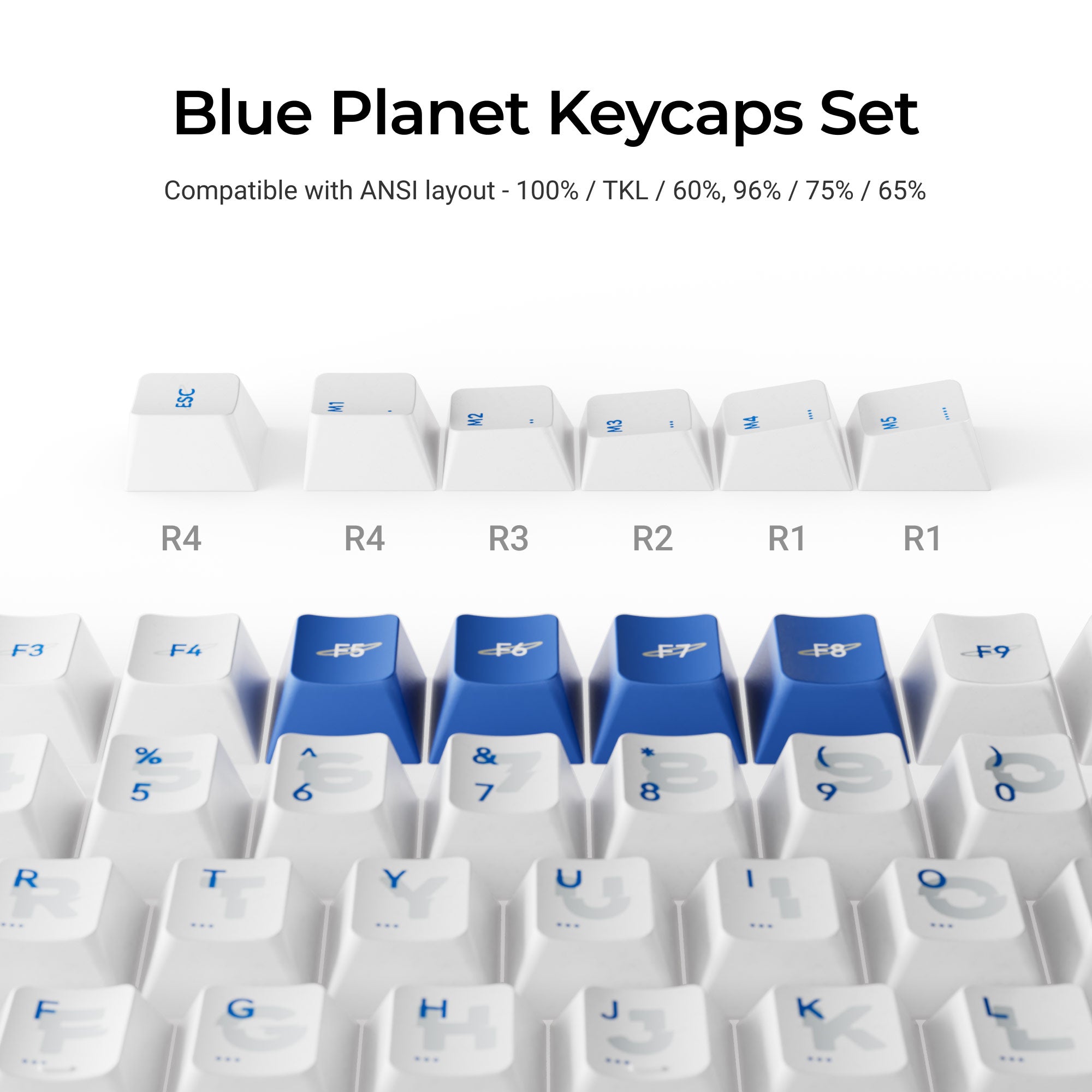 Keychron Blue Planet - Cherry Profile Dye-Sub PBT Full Keycap Set