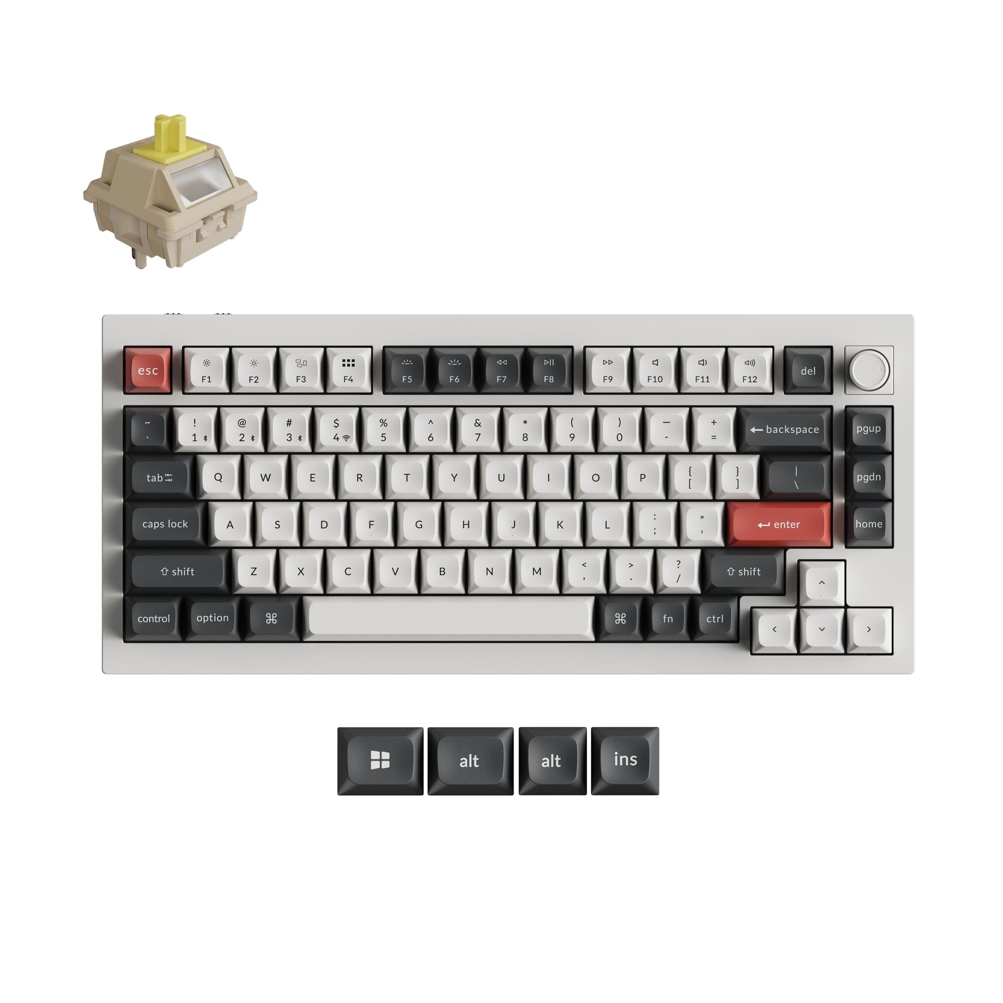Q1 Ultra 8K Wireless Hot-swappable RGB Backlight Banana Switch - White