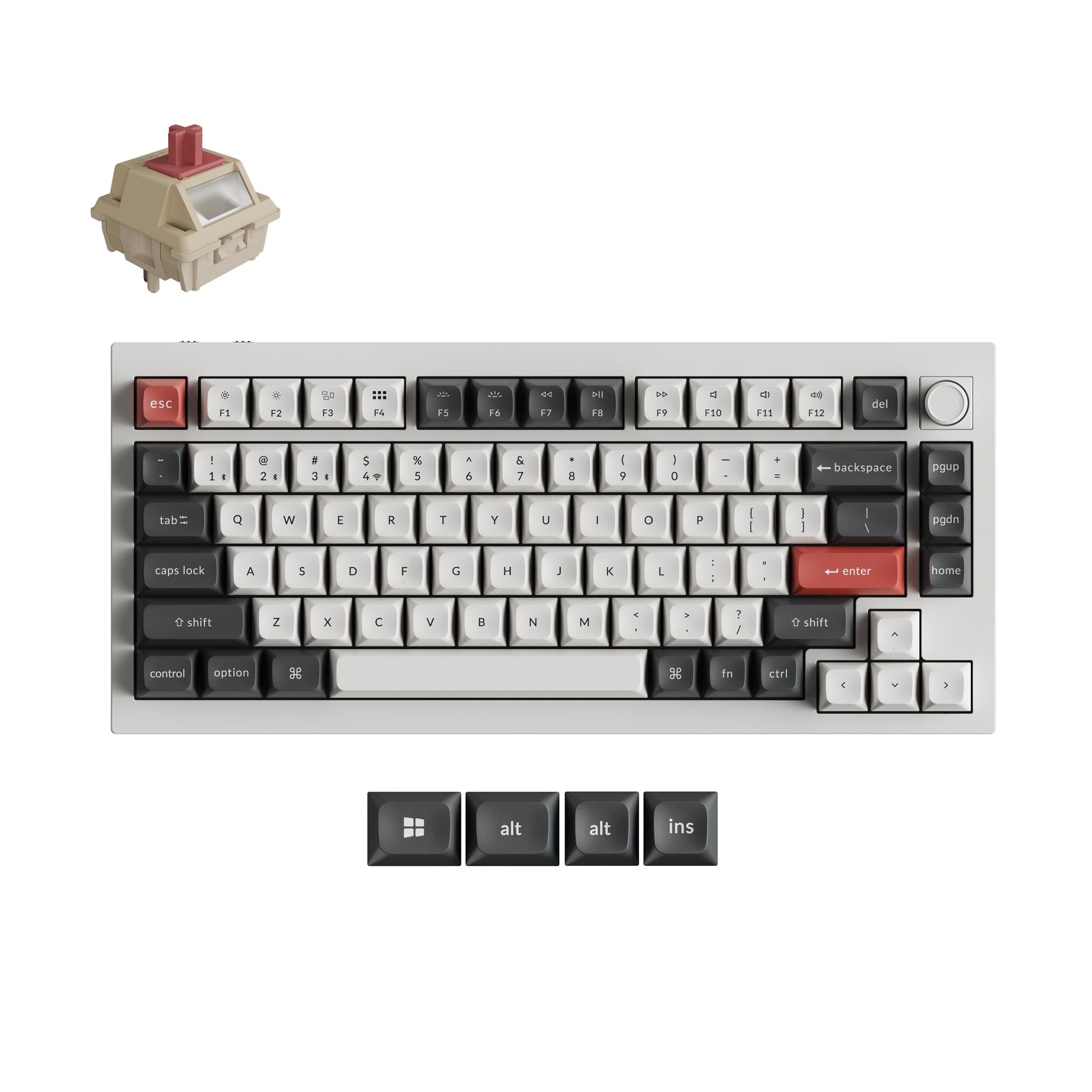 Q1 Ultra 8K Wireless Hot-swappable RGB Backlight Red Switch - White