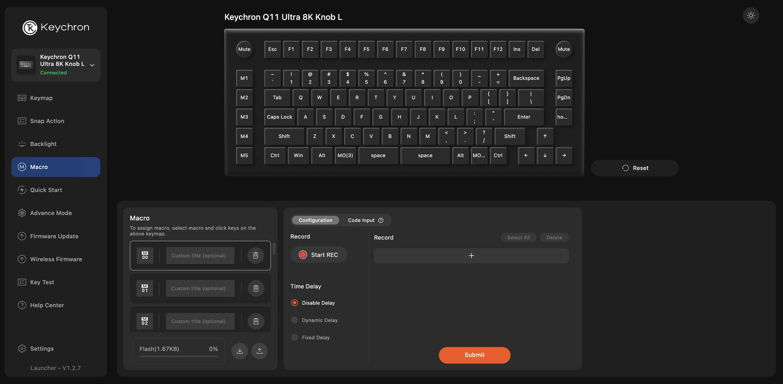 Criação de macros no Keychron Launcher