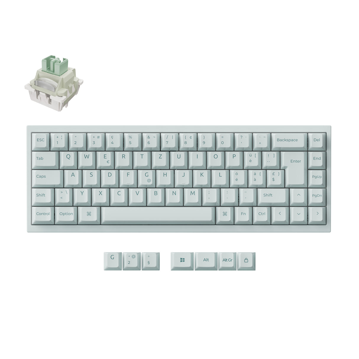 Q16-HE-8K-Magnetic-Switch-Keyboard-Light-Green-SW