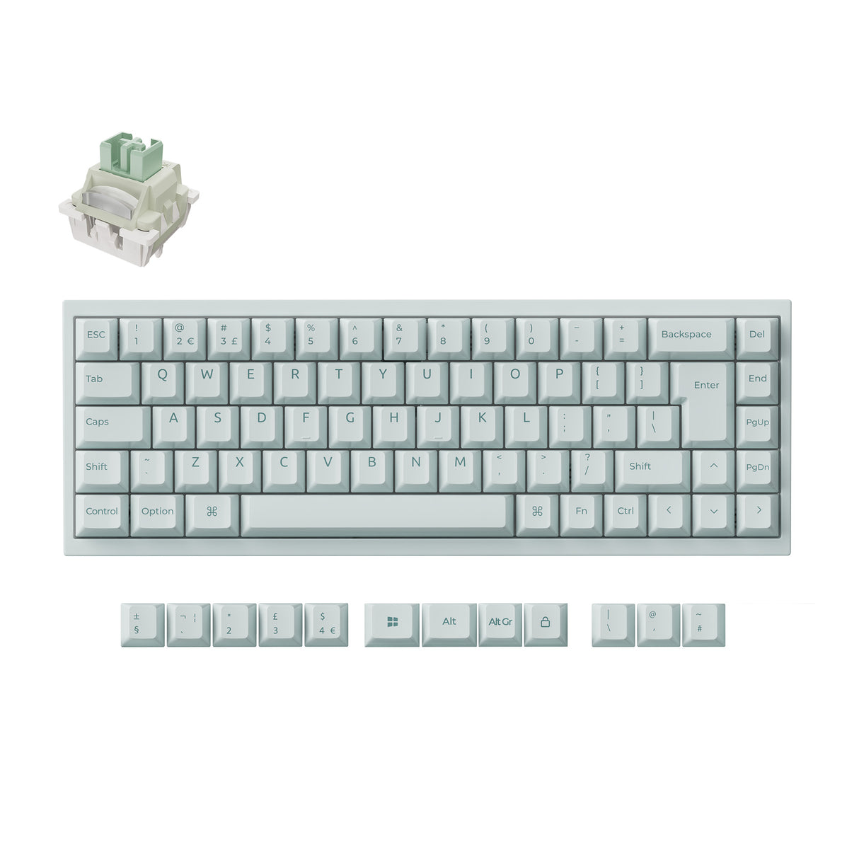 Q16-HE-8K-Magnetic-Switch-Keyboard-Light-Green-UK