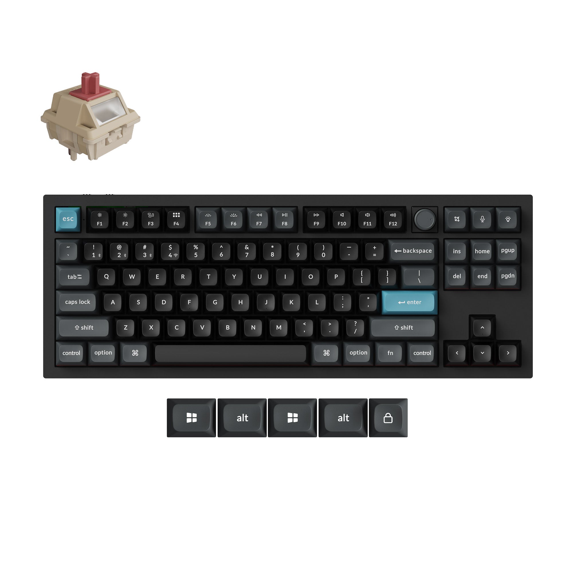 Q3 Ultra 8K Wireless Hot-swappable RGB Backlight Red Switch - Black