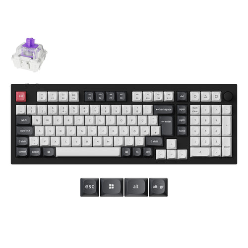 Keychron Q5 HE QMK Wireless Custom Magnetic Switch Keyboard 96% Layout Fully Assembled for Mac Windows Linux Gateron Nebula Switch ISO DE Layout