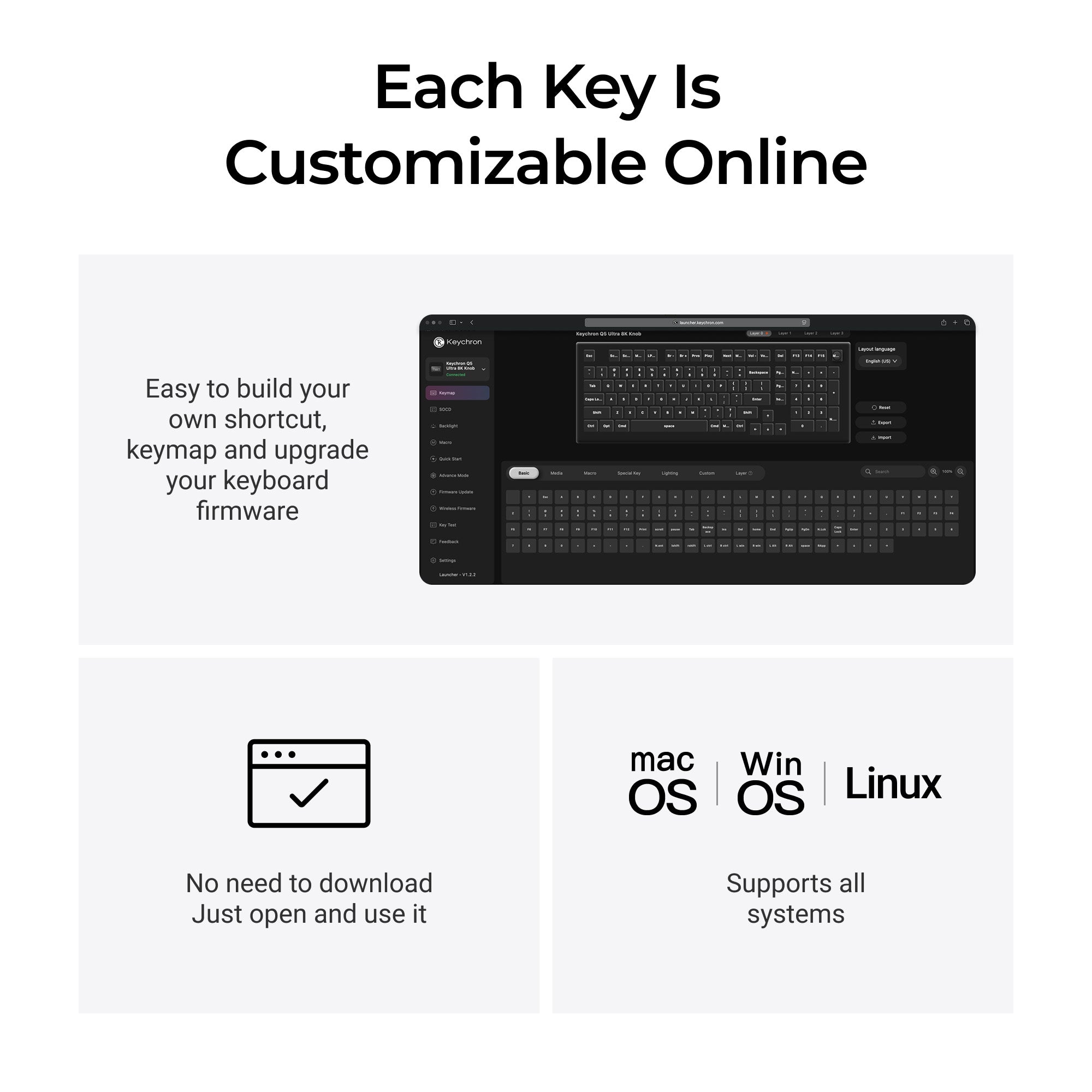 Keychron Q5_Ultra Wireless Hot Swappable Mechanical Keyboard Silk POM Switch-_Customize