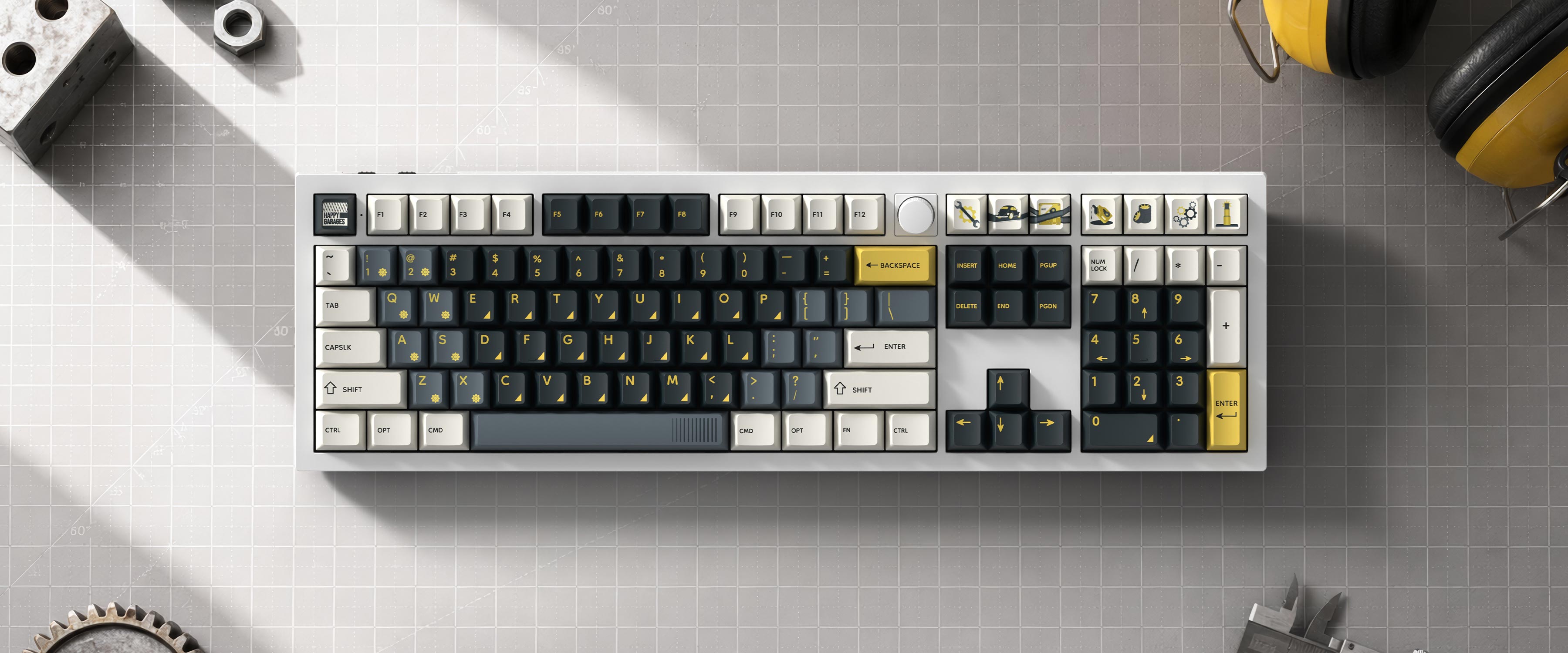 Retro Garage - Cherry Profile Dye-Sub PBT Full Keycap Set – Keychron