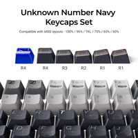 Unknown Number Navy Cherry Profile Dye-Sub PBT Full Keycap Set