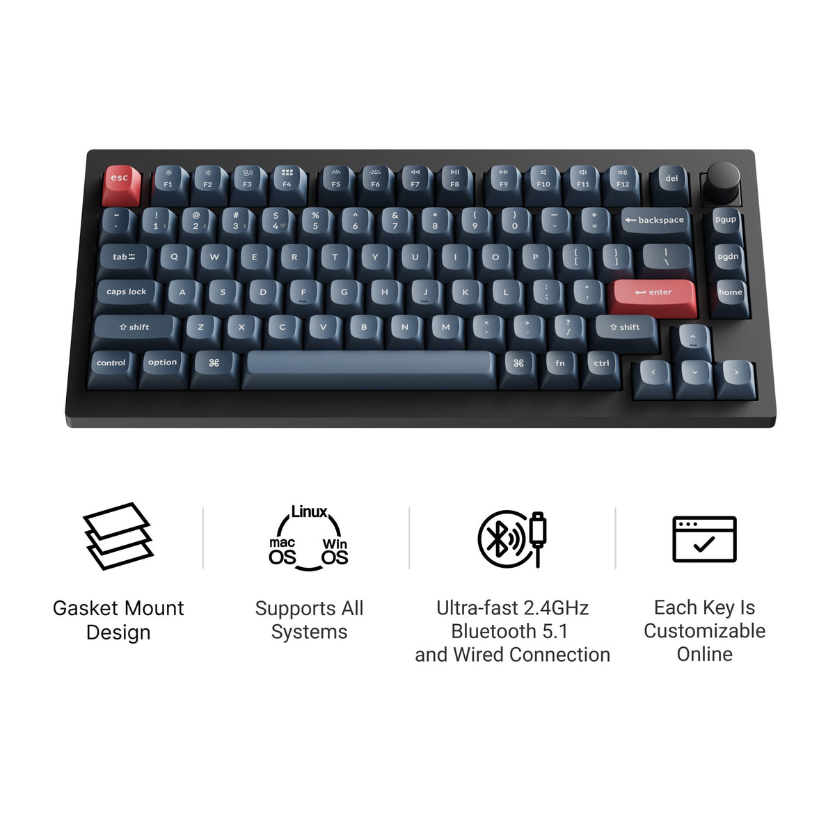 Клавиатура игровая Keychron V1 Max V1M-D1 черный