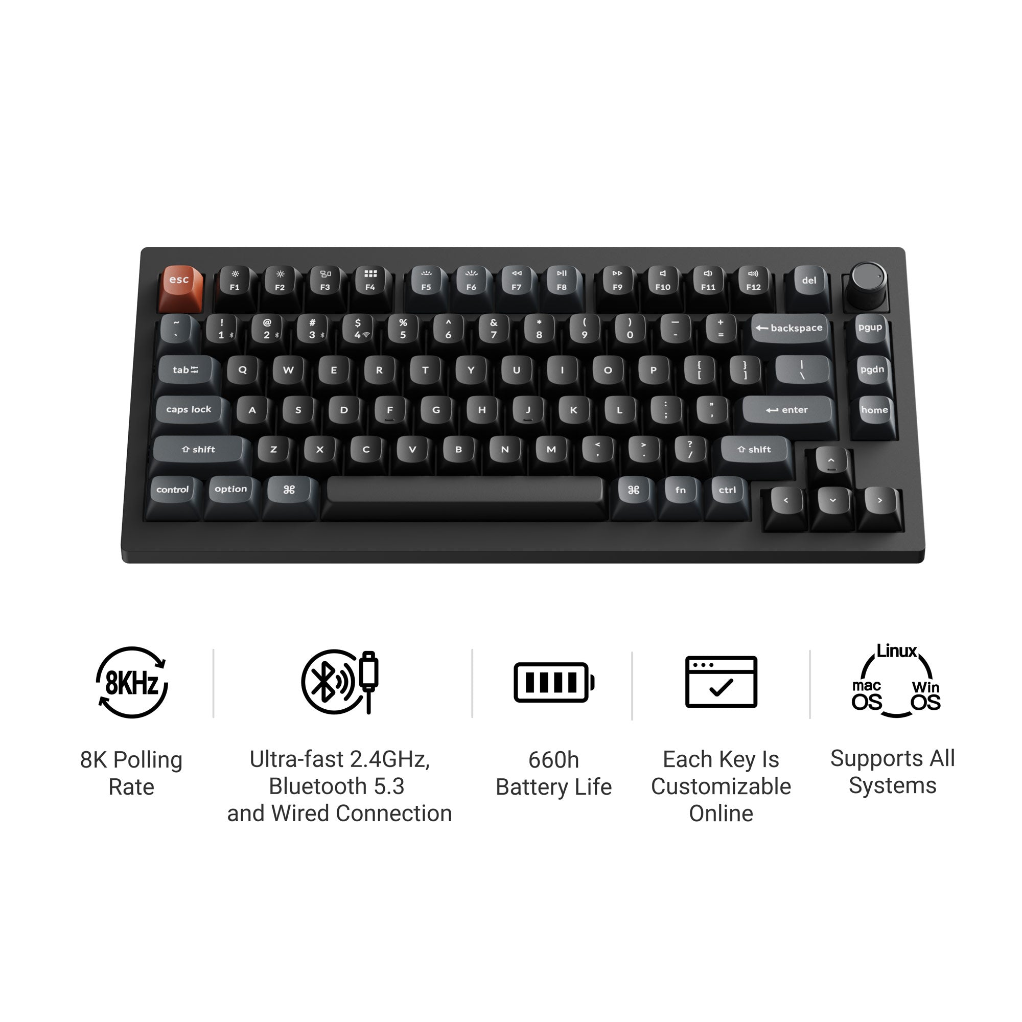 Keychron V1 Ultra 8K Wireless Custom Mechanical Keyboard keyboard image