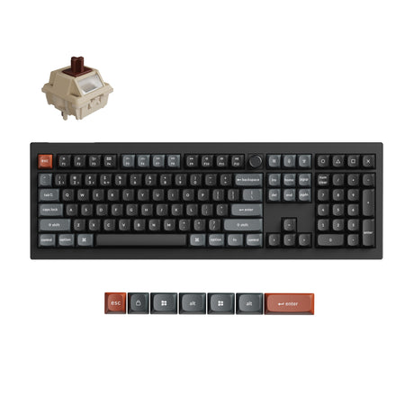 Keychron V6 Ultra 8K Wireless Hot-swappable RGB Backlight Brown Switch - Black