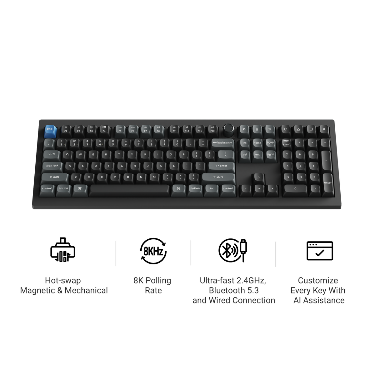 Keychron V6 Ultra Hybrid 8K Wireless Magnetic & Mechanical Keyboard