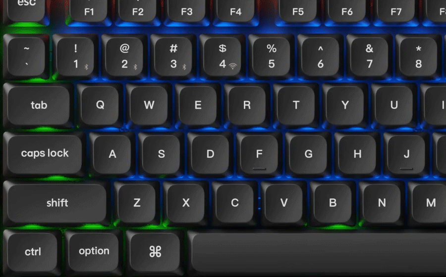 Demonstração do efeito Per-key RGB