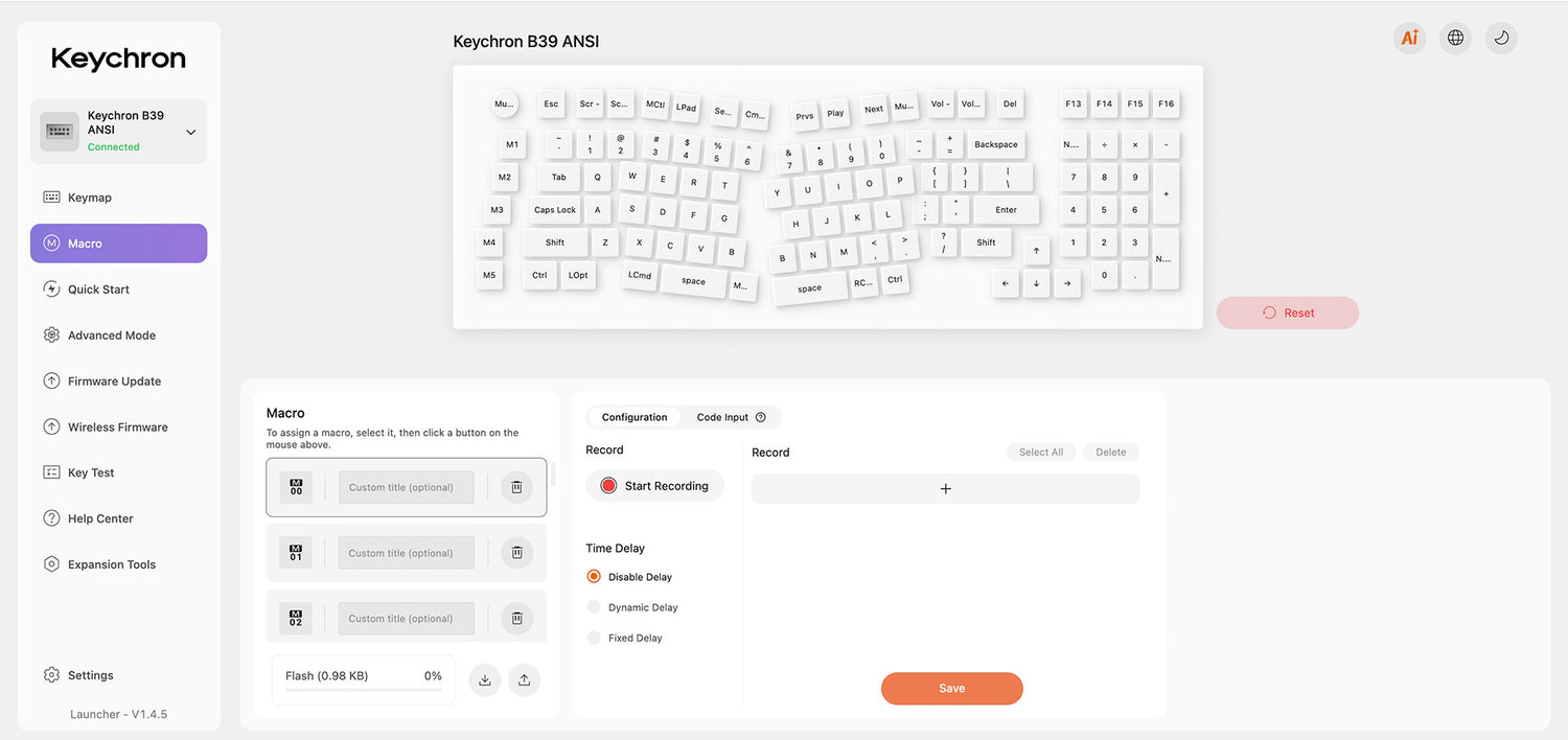 keychron b39 wireless keyboard macro