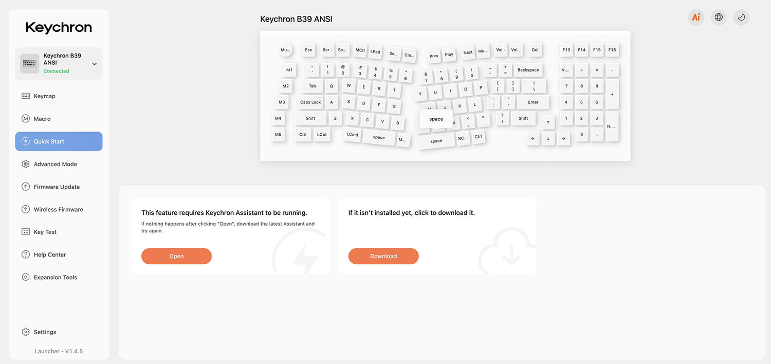 keychron b39 wireless keyboard quick start