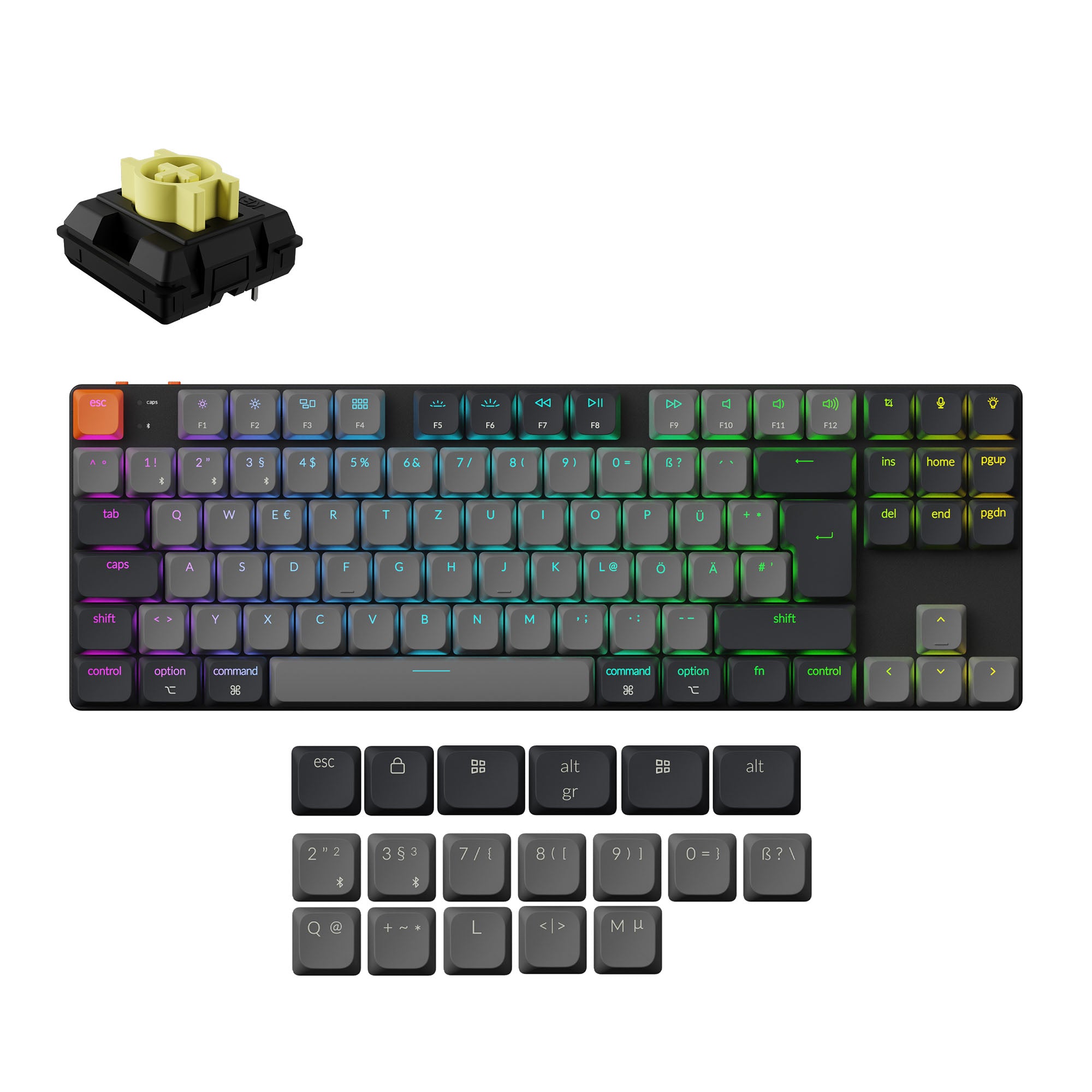 Keychron K1 QMK Wireless Mechanical Keyboard (ISO Layout) - Version 6 keyboard image