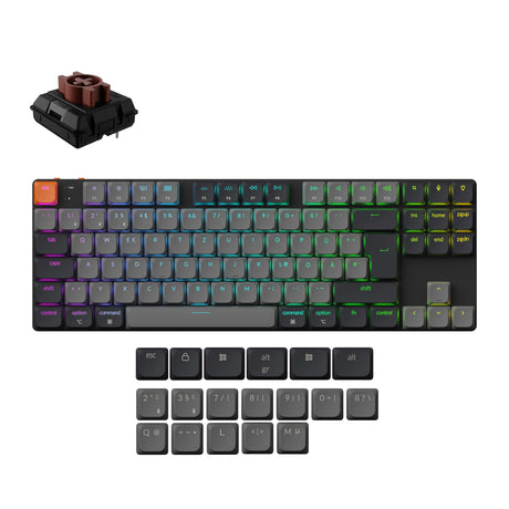 Keychron K1 Version 6 Ultra Slim Wireless Mechanical Keyboard DE-ISO Low Profile Brown Switch