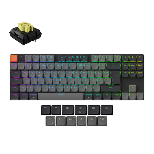 Keychron K1 Version 6 Ultra Slim Wireless Mechanical Keyboard Nordic-ISO Low Profile Banana Switch