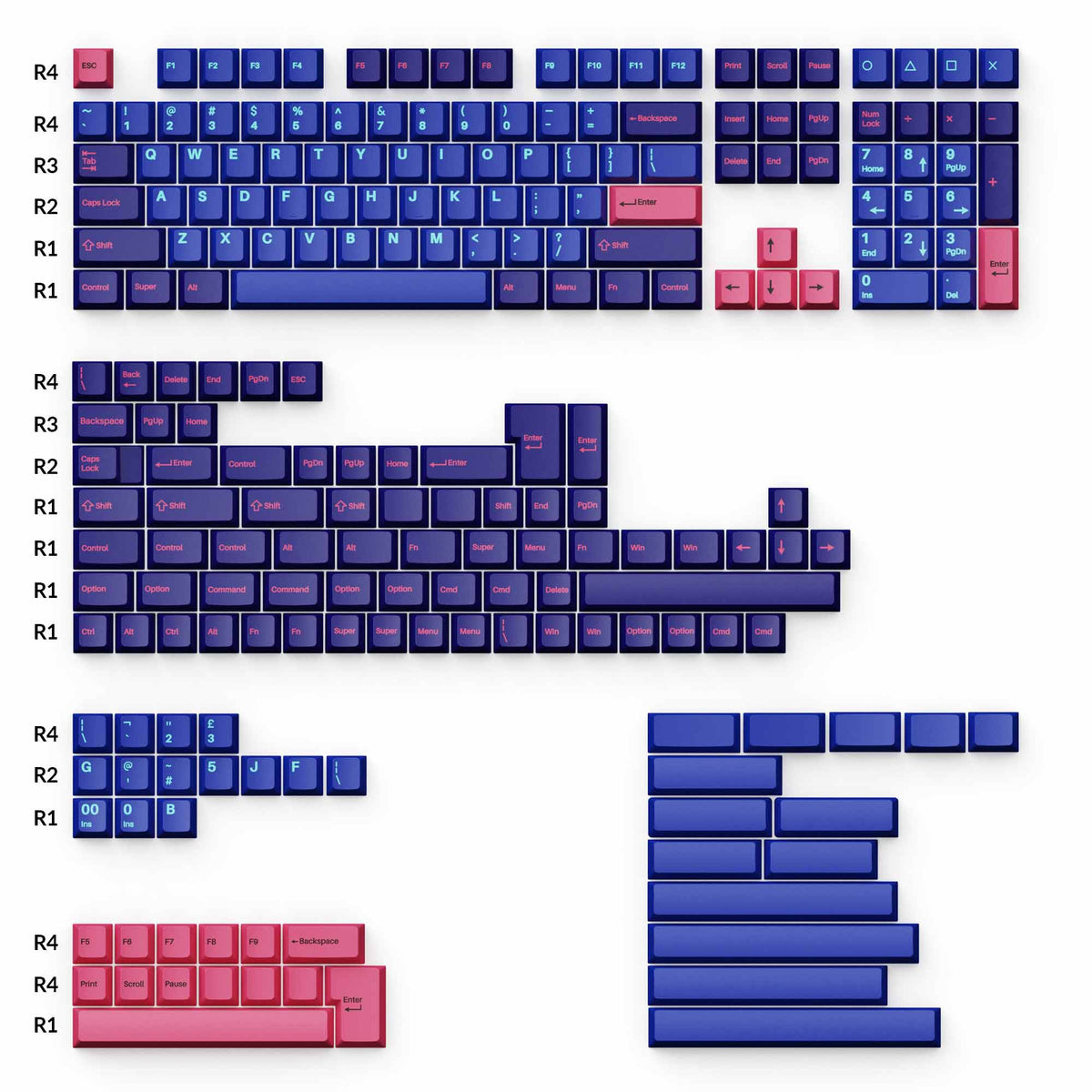 Cherry Profile Double-Shot PBT Full Set Keycaps - Player – Keychron