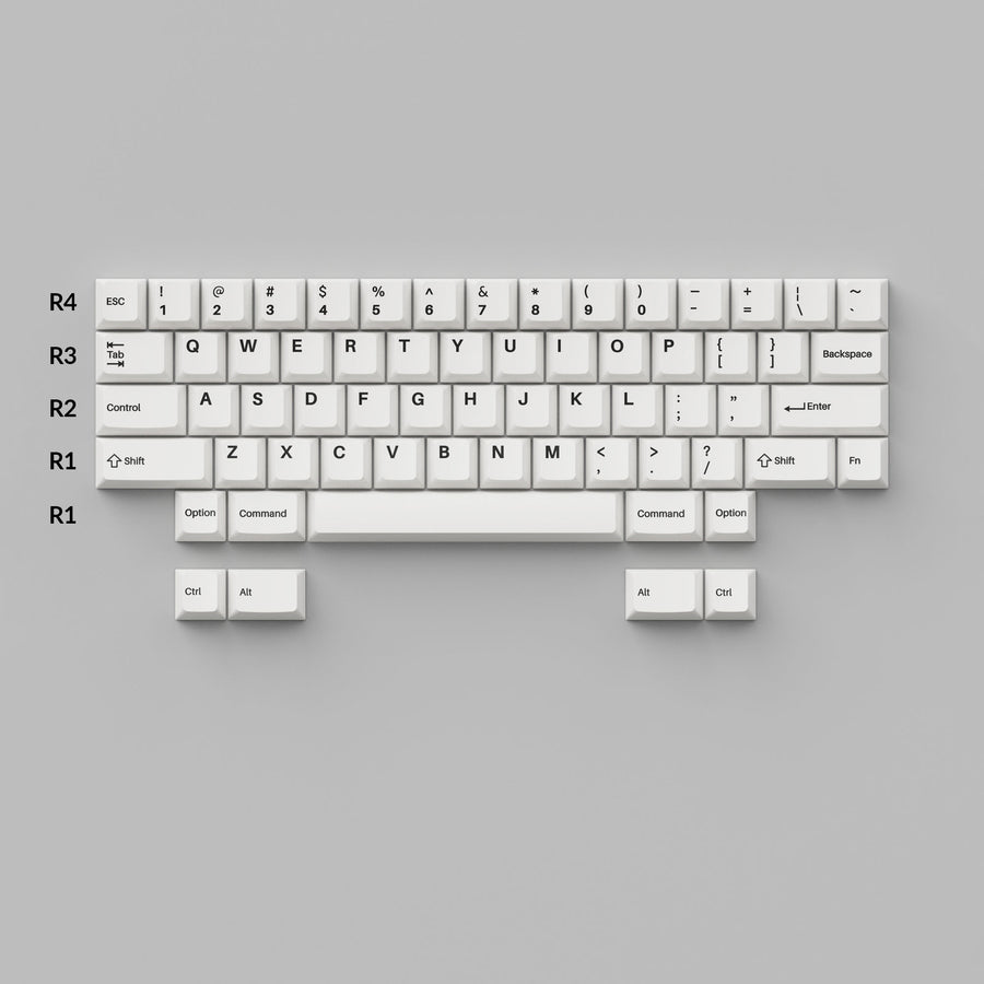 Cherry Profile Double - Shot PBT Full Set Keycaps - Black on White - B ...