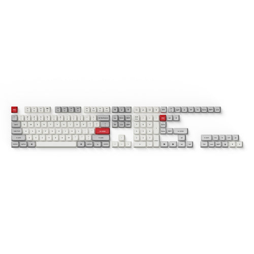 Double Shot KSA PBT Keycap Full Keycap Set Light Gray and White