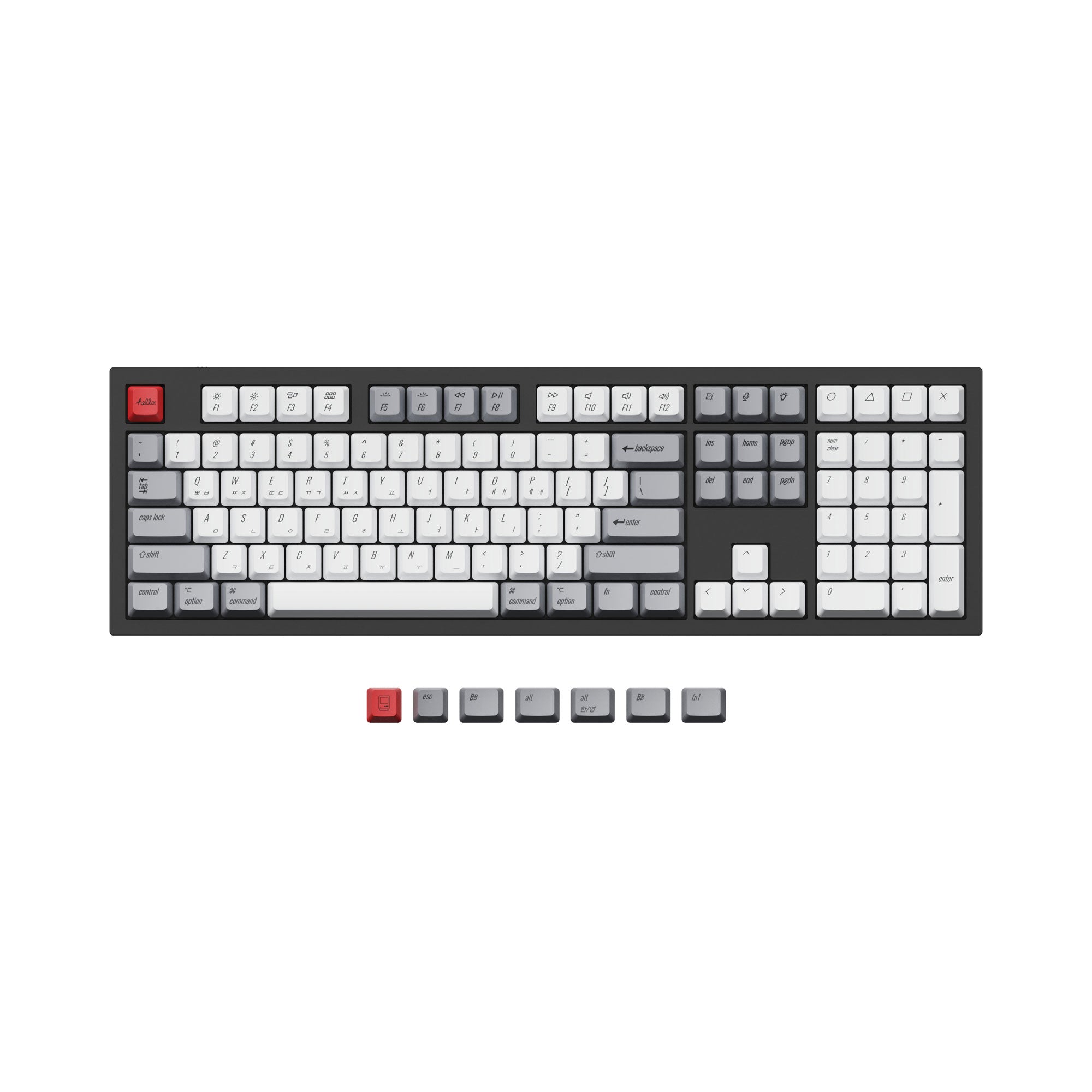 ISO ANSI Layout OEM Dye Sub PBT Keycap Set Retro Color For Q3 Q4 Q6 and K8 Keyboard Korean Layout