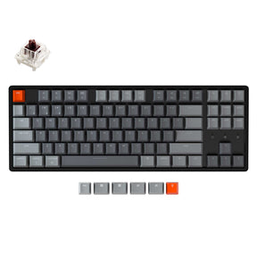 Keychron K8 tenkeyless wireless mechanical keyboard for Mac Windows iOS RGB white backlight aluminum frame with Hot-swappable Gateron switch brown