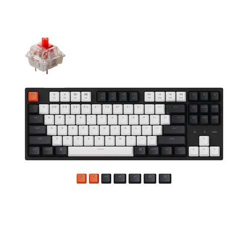 Keychron C1 hot swappable wired type c mechanical keyboard tenkeyless layout for mac windows ios Gateron switch red