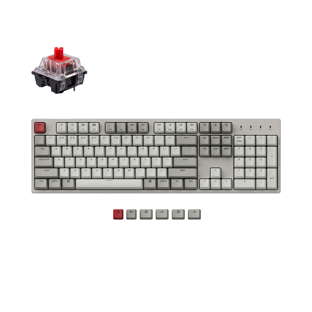 Das Keyboard Gray PBT 104 Key Keycap Set - Das Keyboard