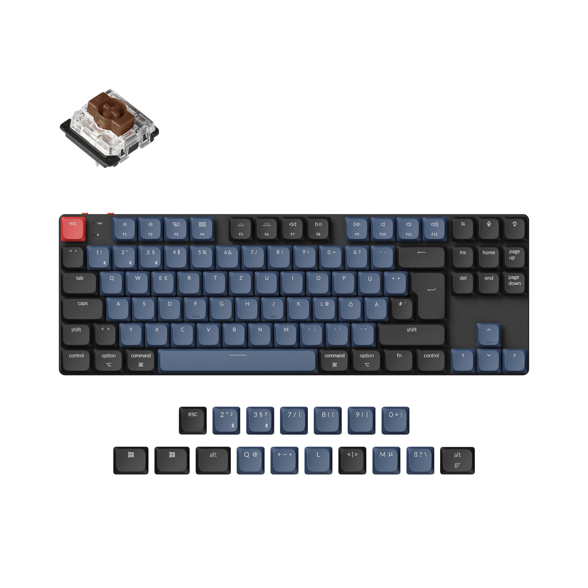 Keychron K1 Pro QMK/VIA Wireless Custom Mechanical Keyboard ISO Layout Collection keyboard image