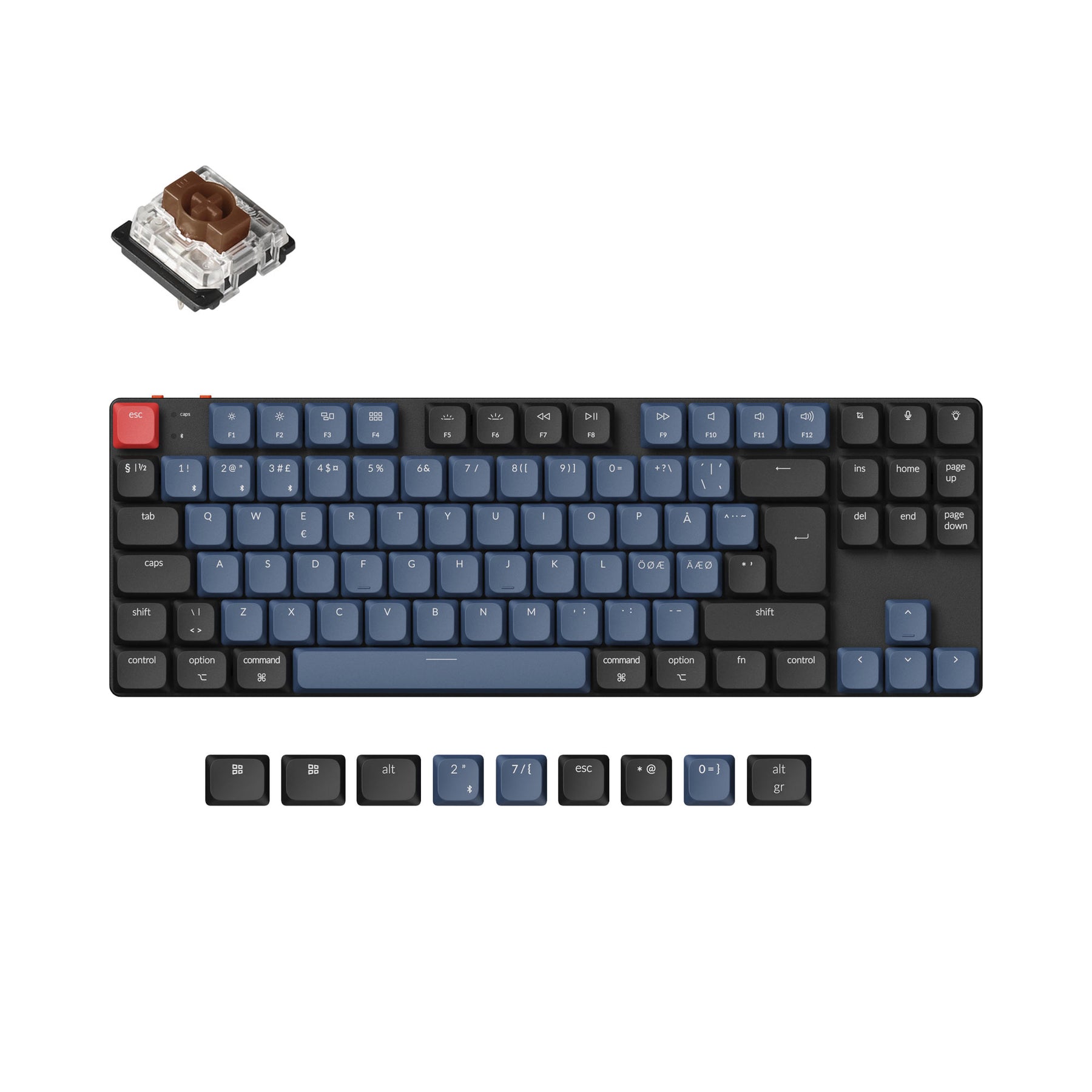Es Iso Layout Keychron K1 Pro QMK/VIA Wireless Custom Mechanical Keyboard ISO Layout ...