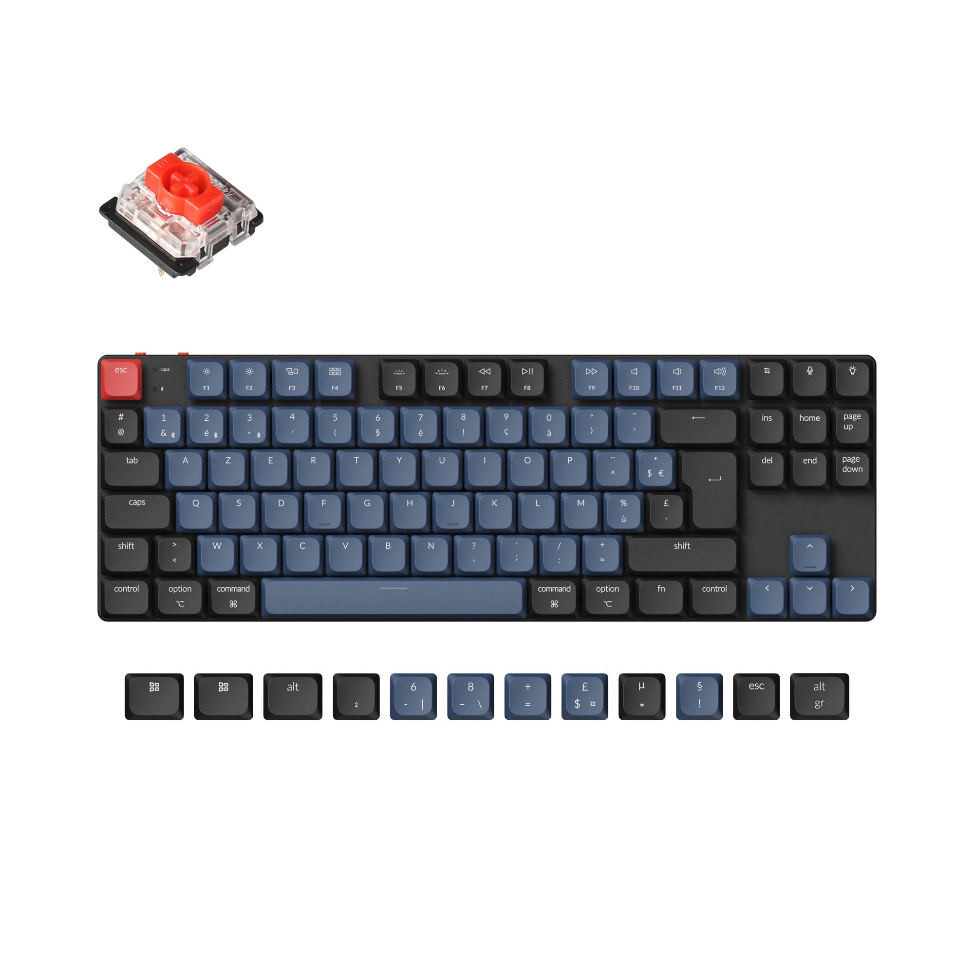 Keychron K1 Pro QMK/VIA Wireless Custom Mechanical Keyboard ISO Layout Collection keyboard image