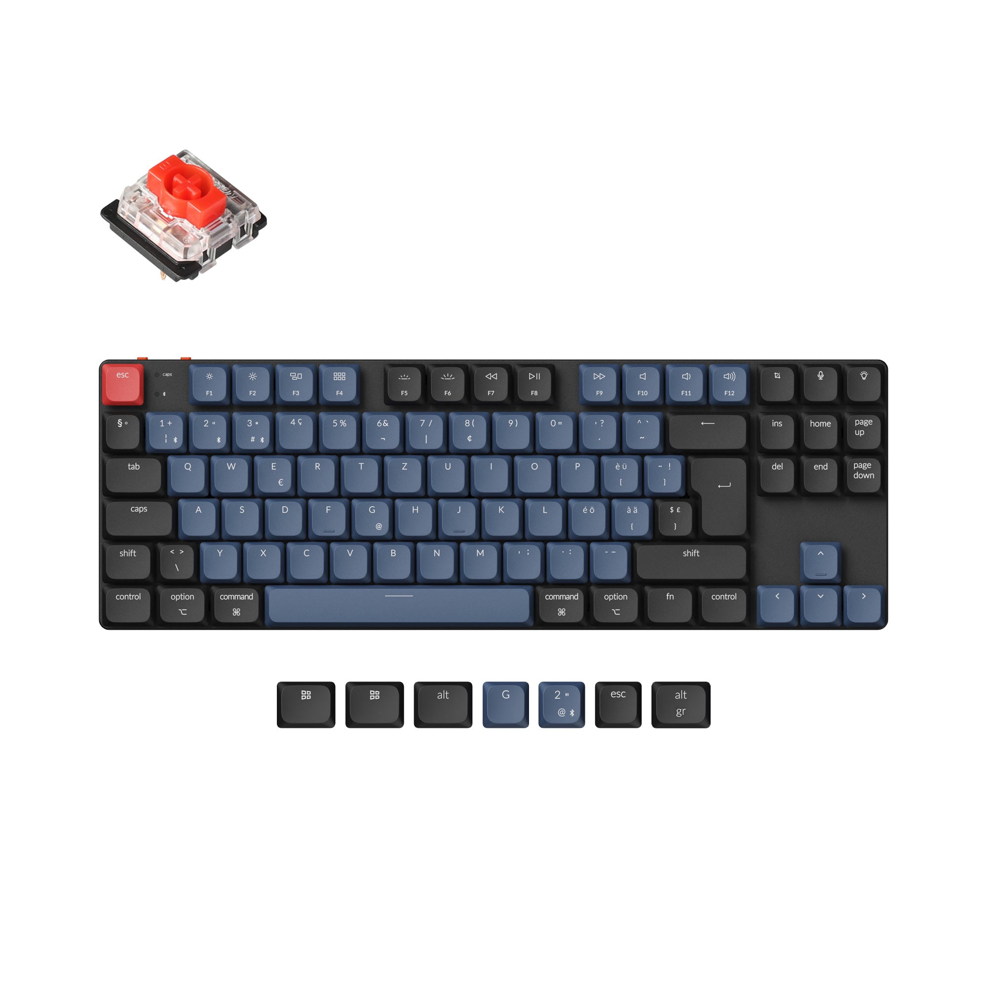 Keychron K1 Pro QMK/VIA Wireless Custom Mechanical Keyboard ISO Layout Collection keyboard image
