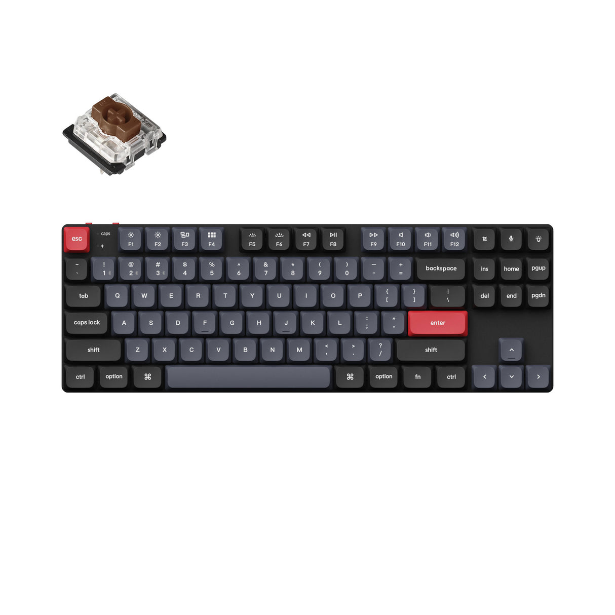 Keychron K1 Pro QMK/VIA ultra-slim custom mechanical keyboard 80 percent tenkeyless layout for Mac Windows Linux hot-swappable low-profile Gateron brown