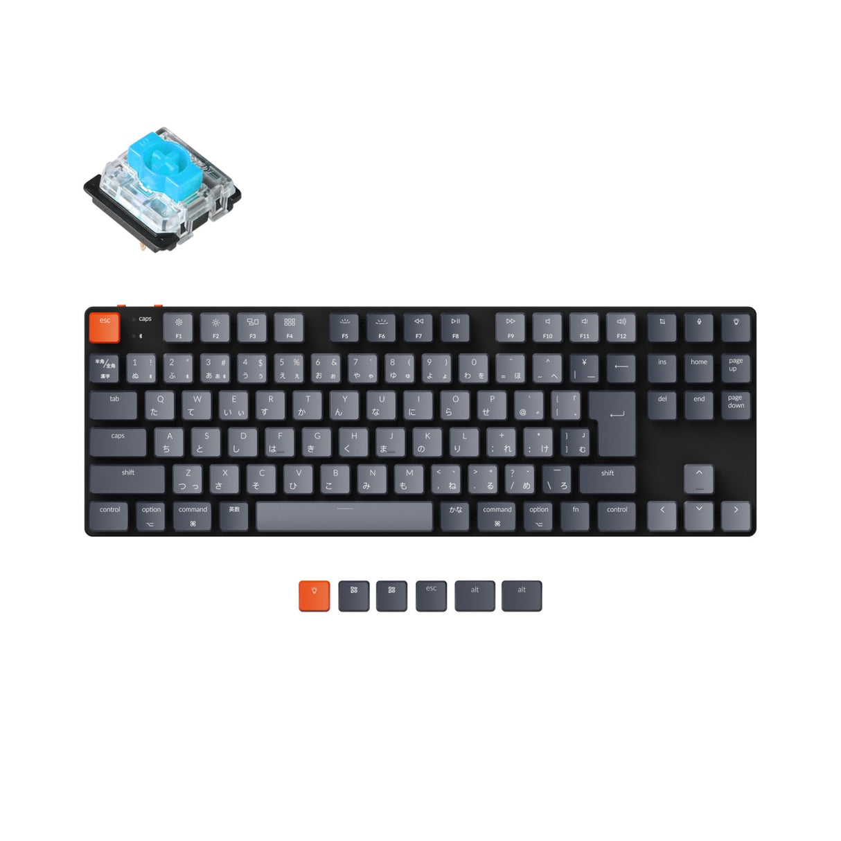 Keychron K1 SE Japan JIS Layout Ultra Slim Wireless Mechanical Keyboard Low Profile Gateron Switch Blue White Backlight For Mac Windows