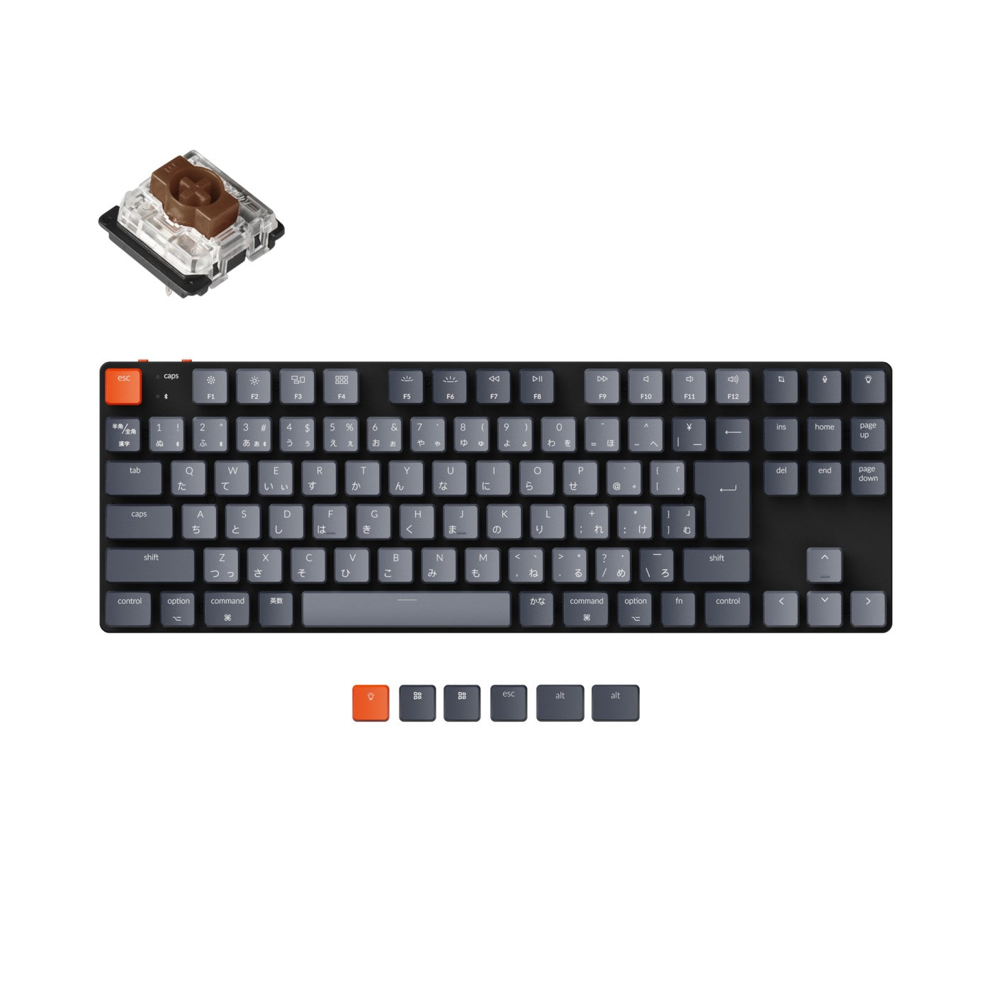 Keychron K1 SE Japan JIS Layout Ultra Slim Wireless Mechanical Keyboard Low Profile Gateron Switch Brown White Backlight For Mac Windows