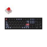 Keychron K10 Pro QMK VIA Wireless Custom Mechanical Keyboard Full Size for Mac Windows Linux hot-swappable with MX Switch White Backlight with Keychron K pro switch Red