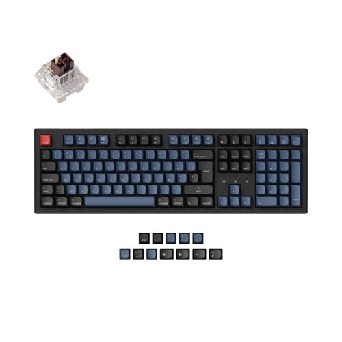 Keychron K10 Pro QMK VIA custom mechanical keyboard 100 percent layout Mac Windows Linux hot-swappable Keychron K Pro switch brown ISO French layout