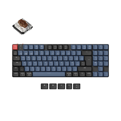 Keychron K13 Pro QMK/VIA ultra-slim custom mechanical keyboard 80 percent TKL layout for Mac Windows Linux low-profile Gateron brown ISO Spanish layout