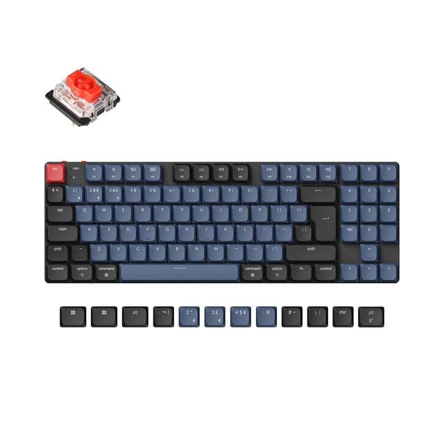 Keychron K13 Pro QMK/VIA ultra-slim custom mechanical keyboard 80 percent TKL layout for Mac Windows Linux low-profile Gateron red ISO UK layout