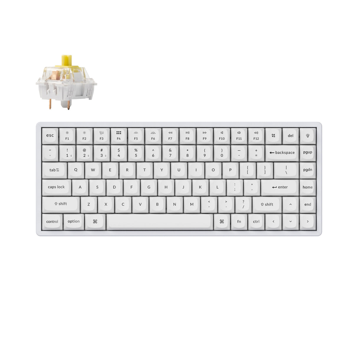 Keychron K2 Pro QMK VIA custom mechanical keyboard 75 percent layout aluminum white Mac Windows Linux hot-swappable Keychron K Pro switch banana