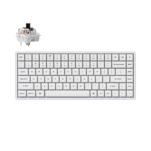 Keychron K2 Pro QMK VIA custom mechanical keyboard 75 percent layout aluminum white Mac Windows Linux hot-swappable Keychron K Pro switch brown