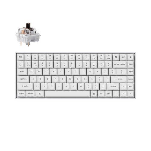 Keychron K2 Pro QMK VIA custom mechanical keyboard 75 percent layout white Mac Windows Linux hot-swappable Keychron K Pro switch brown