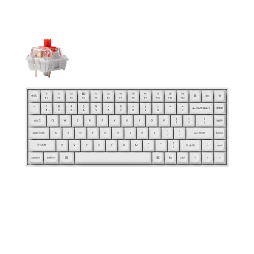 Keychron K2 Pro QMK VIA custom mechanical keyboard 75 percent layout white Mac Windows Linux hot-swappable Keychron K Pro switch red