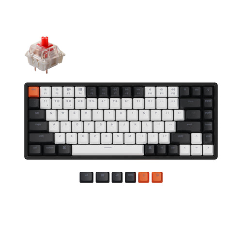 Keychron K2 hot-swappable wireless mechanical keyboard for Mac Windows iOS Gateron switch red with type-C RGB white backlight aluminum frame