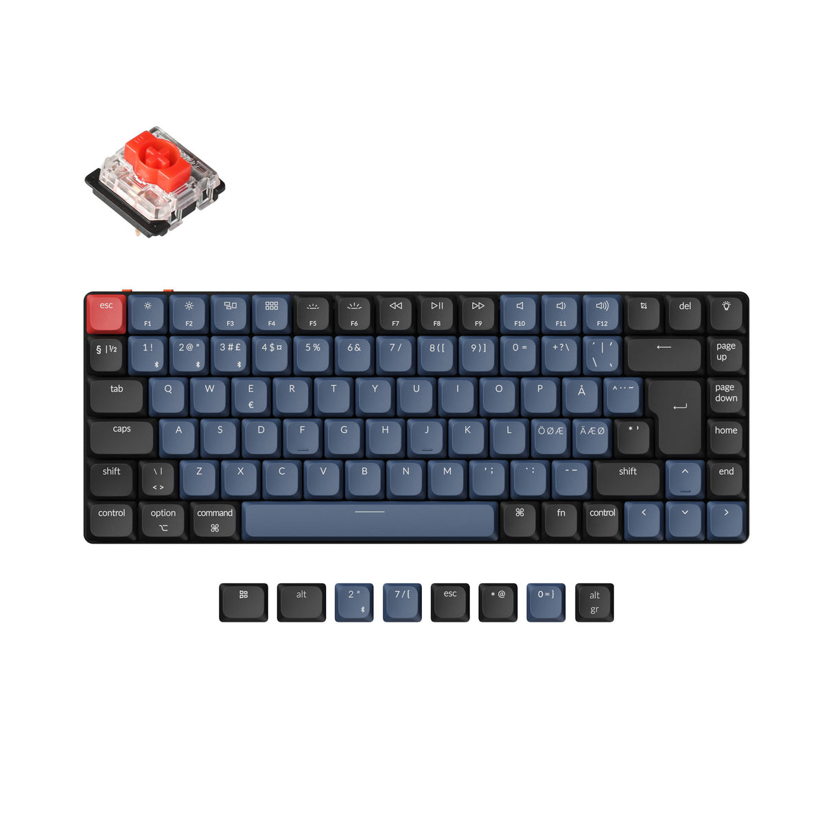 Keychron K3 Pro QMK/VIA ultra-slim custom mechanical keyboard 75 percent layout for Mac Windows Linux low-profile Gateron red ISO Nordic layout