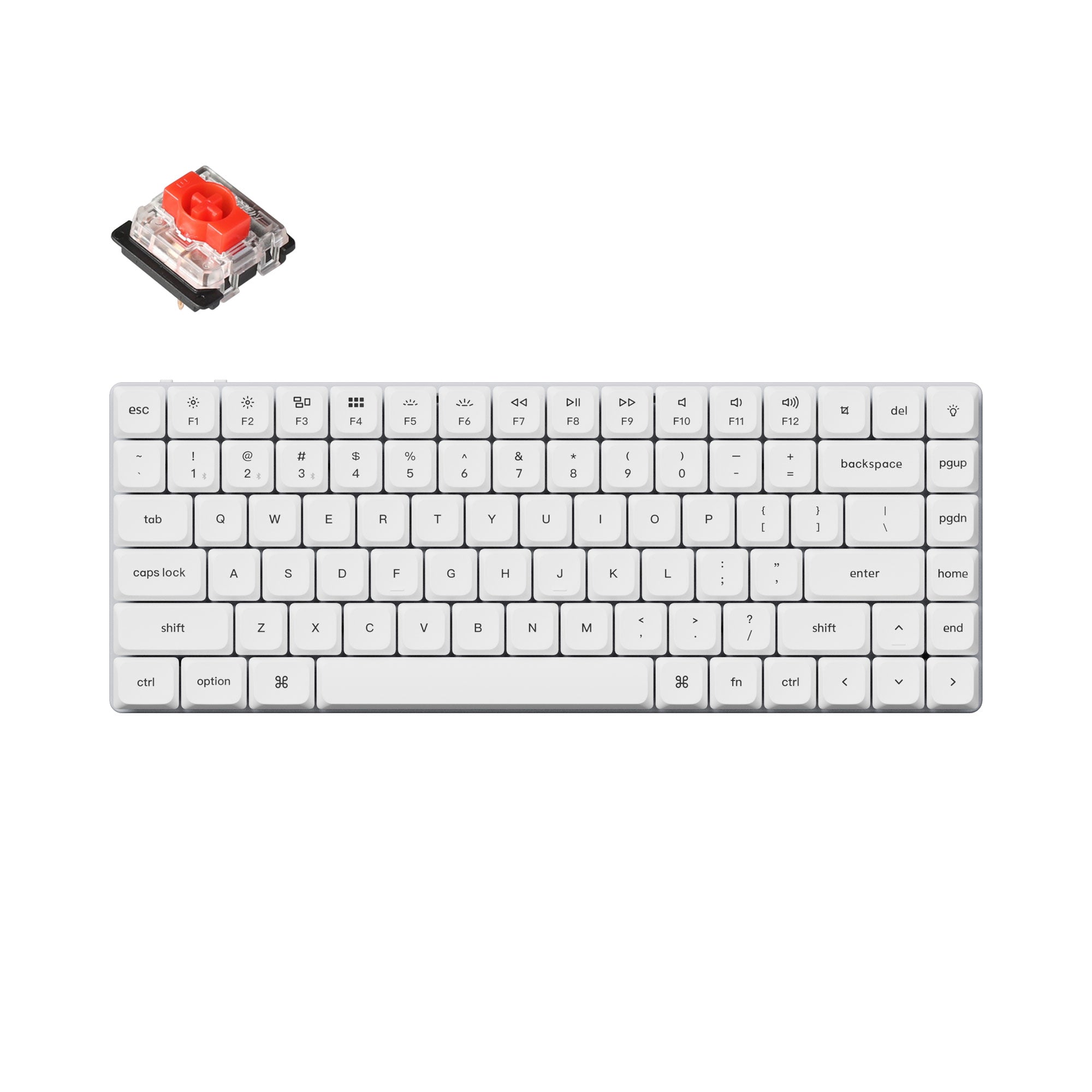 Keychron K3 Pro QMK/VIA ultra-slim custom mechanical keyboard Shell White 75 percent layout for Mac Windows Linux low-profile Gateron red